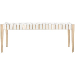 Amalia Leather Weave Bench  - Safavieh - 1 of 4