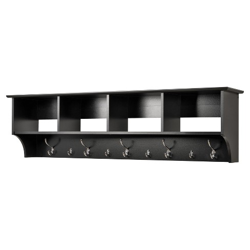 Prepac 60 Shoe Cubby Bench Black : Target