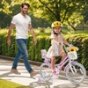 Costway 16" Kids Bicycle with Basket Doll Seat Colorful Streamers Training Wheels Purple - 2 of 4