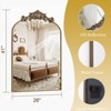 BEAUTYPEAK Vanity Wall Mirror Decorative Vintage Arch Bathroom Mirror with Designed Bottom - 4 of 4