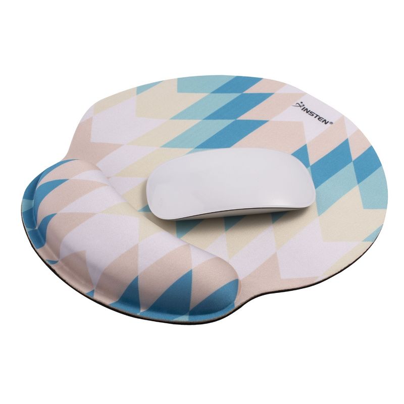 Insten Geometry Mouse Pad with Wrist Support and Keyboard Wrist Rest, Ergonomic, Easy Typing, Memory Foam For Gaming Office, Round, 3 of 9