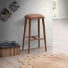 Vynxaria Brown and Light Tan Bar Stools - Mid-Century Modern Dining Chairs - 2 of 4