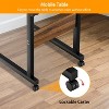 NewHome"Adjustable C-Shaped Slim Side Table with Wheels for Laptop, Snacks, Couch, Bed, Small Spaces"Brown - 2 of 4