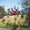 Cyan Oasis 91-Inch Crimson Lotus Wind Spinner - 4 of 4