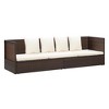 vidaXL Patio Lounge Bed with Cushion & Pillows Poly Rattan Brown - 2 of 4