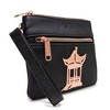 Disney Wallet, Double Pocket Wristlet, Mulan Script Debossed, Castle Emblem Rose Gold, Black, Vegan Leather - 2 of 4