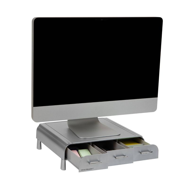 PC Laptop IMAC Monitor Stand Silver - Mind Reader, 1 of 10