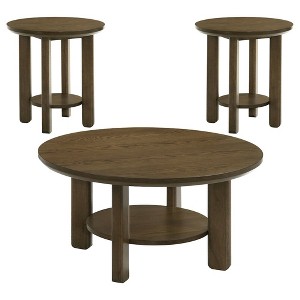 Coaster,Ottowa 2-piece Round Wood Coffee Table Set - 1 of 4