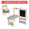 Children's art table and chair set, wooden easel, double-sided blackboard and whiteboard, with storage function, suitable for children's activities - 2 of 4