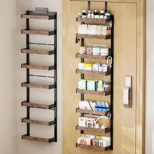 GustoWave 8-Tier Over Door Storage, Adjustable Metal Spice Rack Hanging Storage,Over The Door Hanging Basket Pantry Organizer,45x5.5x170cm - 1 of 4
