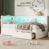TiramisuBest Upholstered Full Size Platform Bed with USB Ports and LED Belt, With Trundle - 2 of 4
