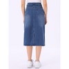 INSPIRE CHIC Women's Casual High Waist Stretchy Midi Jean Skirt - 3 of 4