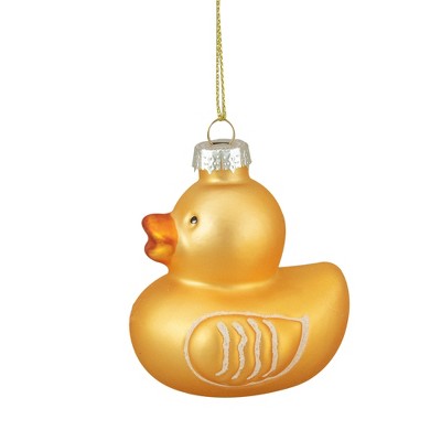 Northlight 2.75" Yellow Holiday Collections Duck Glass Christmas Ornament