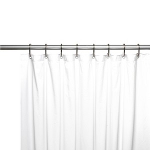 Carnation Home Fashions Premium 4 Gauge Vinyl Shower Curtain Liner with Weighted Magnets and Metal Grommets - 72x72" - 1 of 2