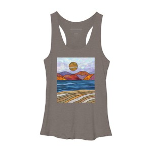 Women's Design By Humans Beach Landscape Stain Glass By Maryedenoa Racerback Tank Top - 1 of 3