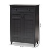 Baxton Studio Shelf Wood Shoe Storage Cabinet with Drawer Glidden Finished Black: MDF Entryway Organizer, Holds 15 Pairs - 2 of 4