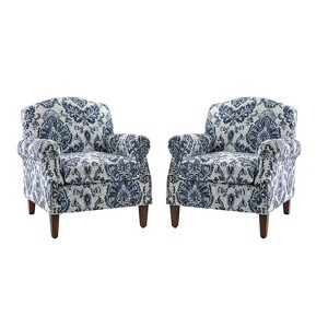 Set of 2 Giampiero Living Room Comfty Armchair with Nailhead Trims | ARTFUL LIVING DESIGN - 1 of 4