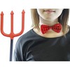 Blue Panda Set of 5 Kids Devil Accessories with Headband Bowtie Tail Pitchfork Gloves, Halloween Children Costume, Girls Ages 6-14 - 3 of 4