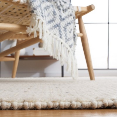 Ivory Shag Hand-Tufted Wool Area Rug 4' x 6'