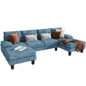 LACOO U-Shape Chenille Sectional Sofa with Chaise - 1 of 4