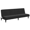 vidaXL 2-Seater Sofa Bed with Footstool - Black Velvet Upholstered Convertible Couch for Living Room, Bedroom, Studio, 78.7" x 33.3" x 27.2" - 3 of 4