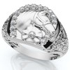 Pompeii3 Men's Pinkie Horse Lucky Diamond Ring Gold Lab Created - 2 of 4