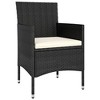 vidaXL Garden Furniture 5-Piece Set Garden Set Lounge Balcony Furniture Garden Table Garden Chair Garden Stool Poly Rattan Black - 3 of 4