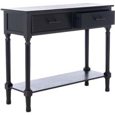 Ryder Black Striated 2-Drawer Console Table with Storage