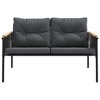 vidaXL Patio Chairs with Cushions Seating Outdoor Garden Furniture Black Steel - 4 of 4