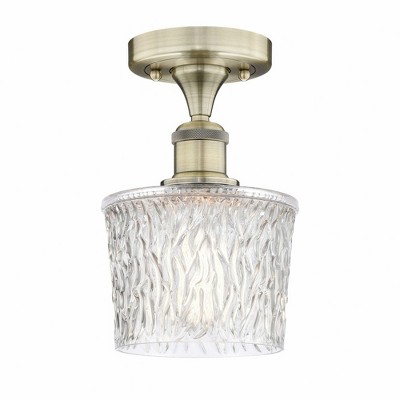 Niagra - 1 Light Semi-Flush Mount In Art Deco Style-9.25 Inches Tall and 6.5 Inches Wide