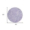 Lavender Purple And Ivory Paisley Washable Indoor Outdoor Area Rug - 3 of 4