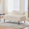 TinyHomie 49Upholstered Mini Loveseat Metal Legs 2-Seater Beige - 4 of 4