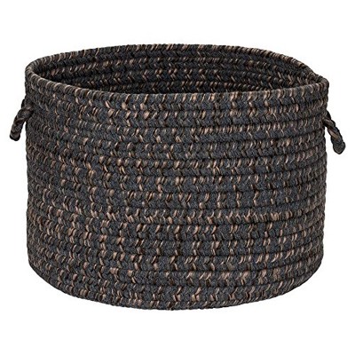 Colonial Mills Hayward Braided Basket, 18"x18"x12", Charcoal