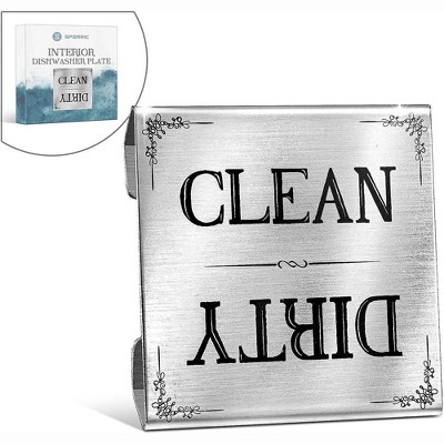 Dishwasher Sign Clean Dirty Signs Stainless Steel Interior Indicator - Easy to Read Indicators - Non-Scratch & Rustproof Clean Dirty Dishwasher Sign
