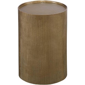 Uttermost Glam Aluminum Round Accent Table 12" Wide Antique Gold for Living Room Bedroom Bedside Entryway House Office Bathroom - 1 of 1