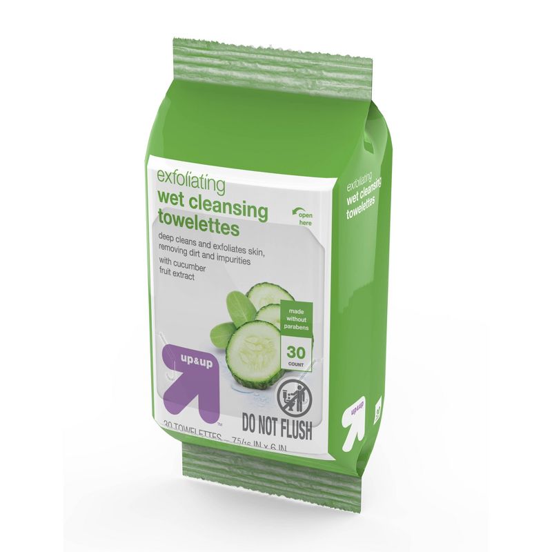 Exfoliating Cleansing Towelettes - Cucumber - 30ct - up & up™, 3 of 7