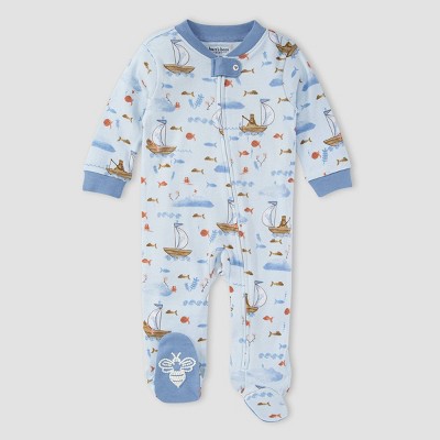 Image of Burt's Bees Baby® Baby Here Fishy Fishy Sleep N' Play - Slate Blue 0-3M