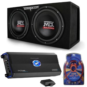 MTX TNP212D2 12" 1200 Watt 4 Ohm Dual Loaded Car Audio Subwoofer Package with Sub Enclosure, Planet 2000W Monoblock A/B Amplifier & 4 Gauge Wiring Kit - 1 of 4