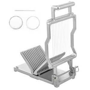 VEVOR Cheese Cutter With Wire 1 cm & 2 cm Cheeser Butter Cutting Blade, Aluminum Alloy Commercial Cheese Slicer, Silver - 1 of 4