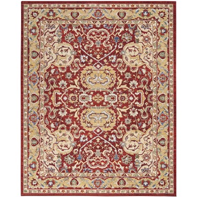 Majestic Medallion Red & Gold Wool Blend 8' x 10' Area Rug