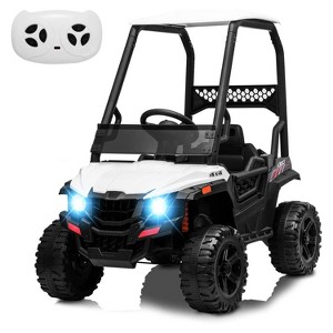 12V Kids Dump Truck Ride On w/Sun Shade, Electric Car w/Remote, LED Lights, Shock Absorption, 3 Speeds, MP3/USB - 1 of 4