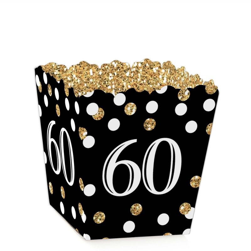 Big Dot of Happiness Adult 60th Birthday - Gold - Party Mini Favor Boxes - Birthday Party Treat Candy Boxes - Set of 12, 1 of 6
