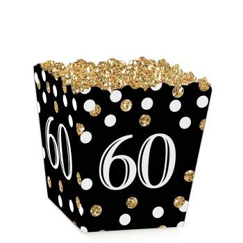 Big Dot of Happiness Adult 60th Birthday - Gold - Party Mini Favor Boxes - Birthday Party Treat Candy Boxes - Set of 12