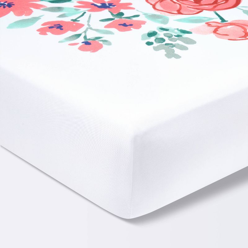 Fitted Crib Sheet In Bloom - Pink - Cloud Island&#8482;, 1 of 7