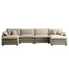 Oversized 150.38" Corduroy Modular U-Shaped Sectional Sofa with Double-Layer Cushions and 2 Ottomans, 6-Piece Free combination Sofa - 4 of 4