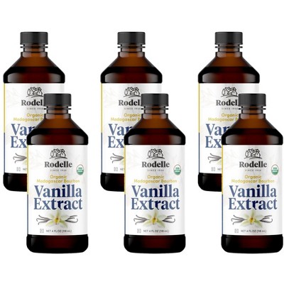 Rodelle Pure Vanilla Extract Organic - 6 pack, 4 oz