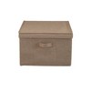 Household Essentials Set of 2 Jumbo Storage Boxes with Lids Latte Linen: Decorative, Stackable, Lidded, Spot Clean - 4 of 4