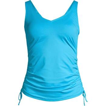 Lands' End Women's Chlorine Resistant Tummy Control V-neck Wrap Underwire  Tankini Top Swimsuit : Target