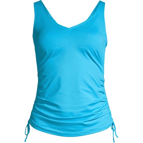 Lands' End Women's Plus Size Chlorine Resistant Underwire Tankini Swimsuit  Top - 20w - Turquoise : Target