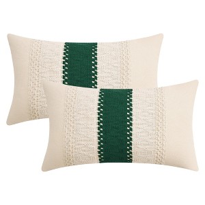 REGALWOVEN Sofa Living Room Boho Farmhouse Decor Geometry Weave Throw Pillow Covers 2 Pcs - 1 of 4